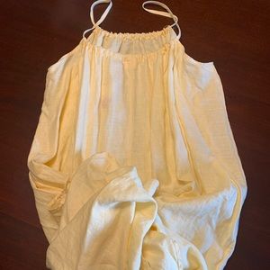 Pale yellow high neck maxi dress